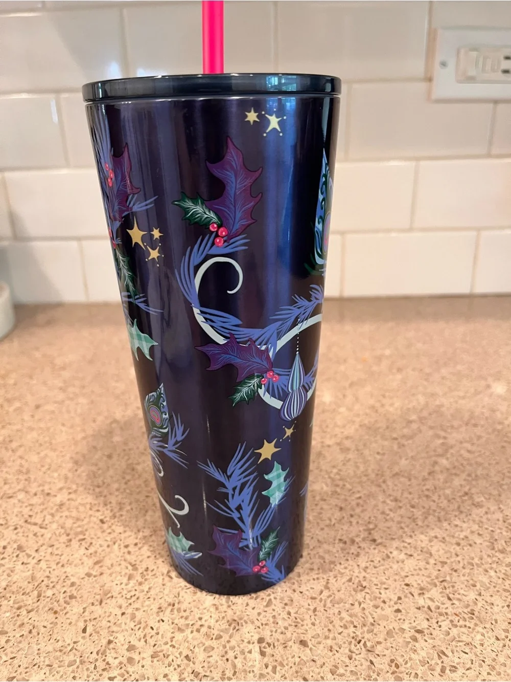 Starbucks Peacock Holiday 24 Oz. Cup Christmas 2024 Stainless Steel Tumbler Blue